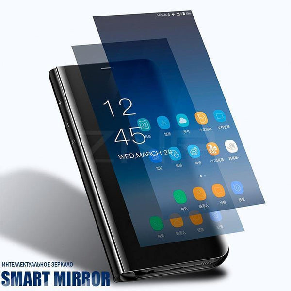 Planet Gates Black / For S7 ZNP Smart Mirror Flip Phone Case For Samsung Galaxy S9 S8 S7 S6 Edge Plus A3 A5 A7 J3 J5 J7 2017 Clear View Cover J6 A6 A8 Cases