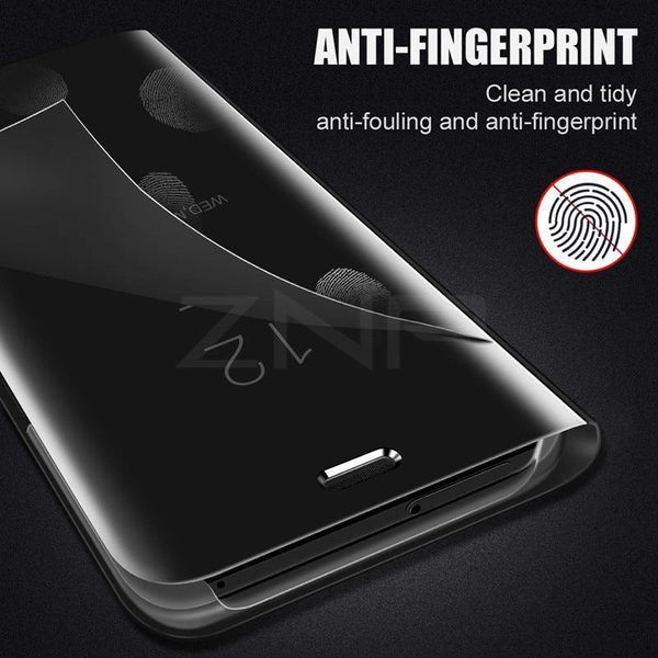 Planet Gates Black / For S7 ZNP Smart Mirror Flip Phone Case For Samsung Galaxy S9 S8 S7 S6 Edge Plus A3 A5 A7 J3 J5 J7 2017 Clear View Cover J6 A6 A8 Cases