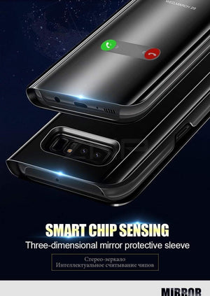 Planet Gates Black / For S7 ZNP Smart Mirror Flip Phone Case For Samsung Galaxy S9 S8 S7 S6 Edge Plus A3 A5 A7 J3 J5 J7 2017 Stand Cover For Note 8 A8 Cases