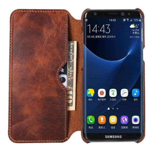 Planet Gates black / For S8 Genuine leather case For samsung galaxy s8 plus flip cover s8+ phone bag new design