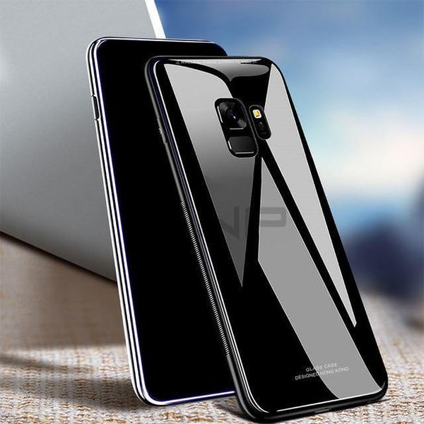 Planet Gates Black / For S8 ZNP Luxury Back Glass Cover Case For Samsung Galaxy S9 S8 Plus Tempered Glass Phone Cases For Samsung Note 8 S7 Edge S8 S9 Case
