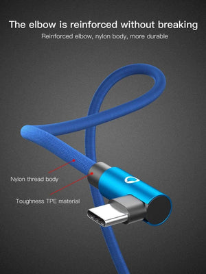 Planet Gates Black For Type C / 1m PZOZ 90 Degree USB Type C Cable Fast charging Data Type-C Phone Charger Cable For Samsung Galaxy Note 8 9 S9 Huawei Mate 20 Pro