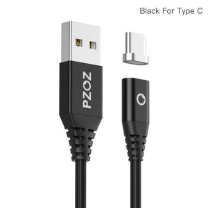 Planet Gates Black For Type C / 1M PZOZ Magnetic Cable Micro usb Type C Fast Charging Adapter Phone Microusb Type-C Magnet Charger usb c For iphone Samsung xiaomi