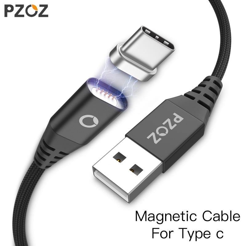 Planet Gates Black For Type C / 1m PZOZ USB Type c Magnetic Cable Fast Charging Adapter Phone Cables Type-C Charger usb c For Samsung S8 Note 8 xiaomi mi 6 5 Cord