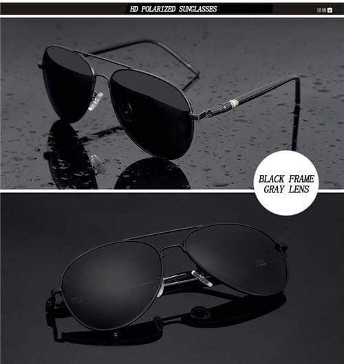 Planet Gates Black Frame Grey Aviation Metal Frame Quality Oversized Spring Leg Alloy Men Sunglasses Polarized Brand Design Pilot Male Sun Glasses Driving
