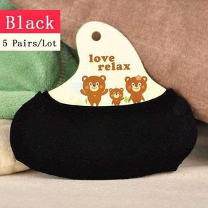 Planet Gates Black / Free Size 5 Pairs/Lot Solid Color Short Ankle Women Socks Casual Non-slip Invisible Socks 10 Colors  New Fashion