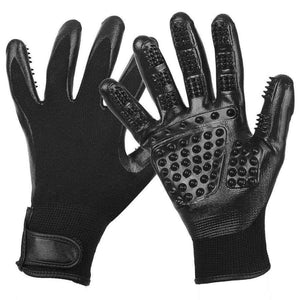 Planet Gates Black / free size One Pair Pet Dog Grooming Gloves For Cats Dogs Horse Pet Hair Remover Gentle De-Shedding Brush Five Finger Design Long Short Fur