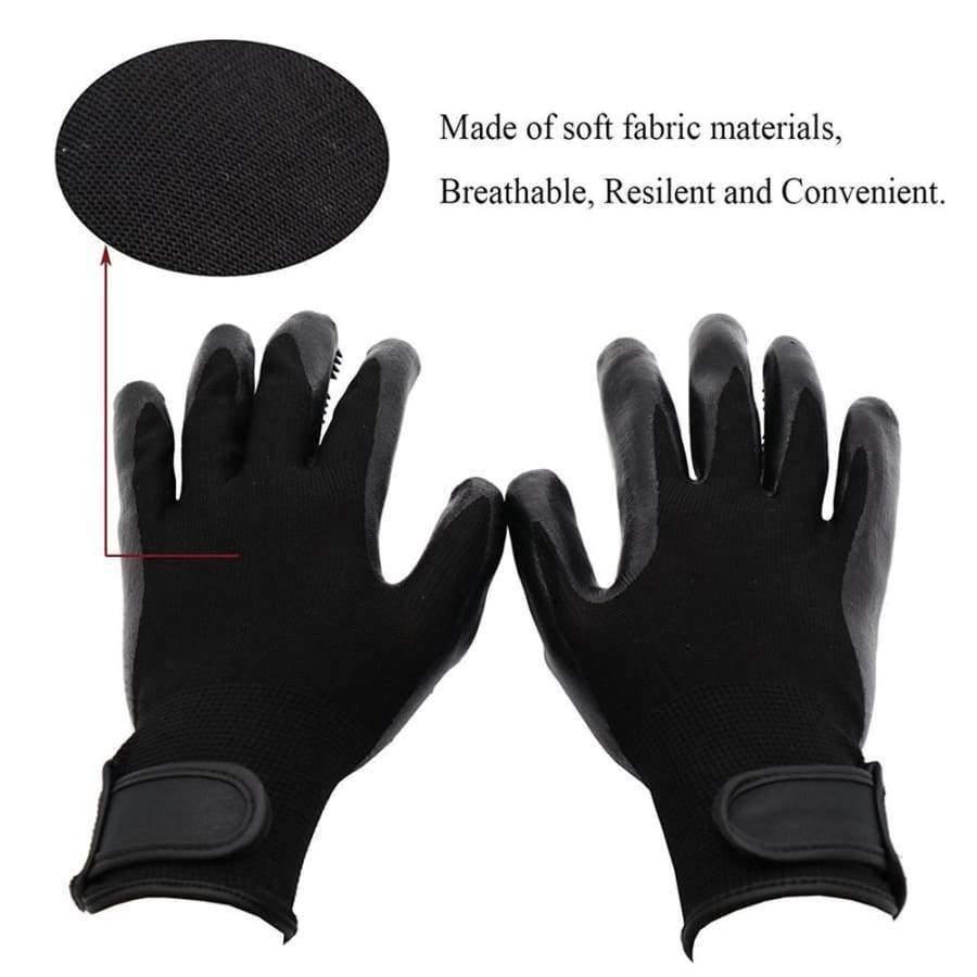 Planet Gates Black / free size One Pair Pet Dog Grooming Gloves For Cats Dogs Horse Pet Hair Remover Gentle De-Shedding Brush Five Finger Design Long Short Fur