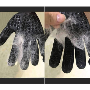 Planet Gates Black / free size One Pair Pet Dog Grooming Gloves For Cats Dogs Horse Pet Hair Remover Gentle De-Shedding Brush Five Finger Design Long Short Fur