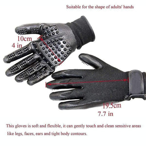 Planet Gates Black / free size One Pair Pet Dog Grooming Gloves For Cats Dogs Horse Pet Hair Remover Gentle De-Shedding Brush Five Finger Design Long Short Fur