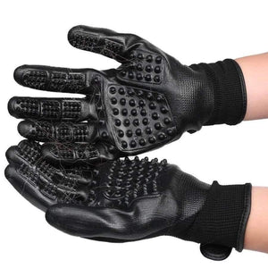 Planet Gates Black / free size One Pair Pet Dog Grooming Gloves For Cats Dogs Horse Pet Hair Remover Gentle De-Shedding Brush Five Finger Design Long Short Fur