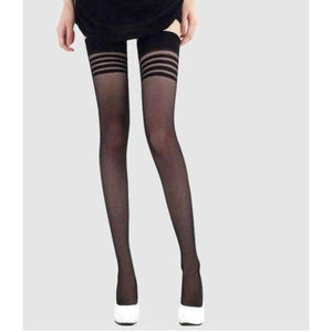 Planet Gates black / free Women Three Stripe Stocking Over Knee Socks Stay Up Invisible Medias Thigh High Tights Transparent Chaussettes Hot CI335