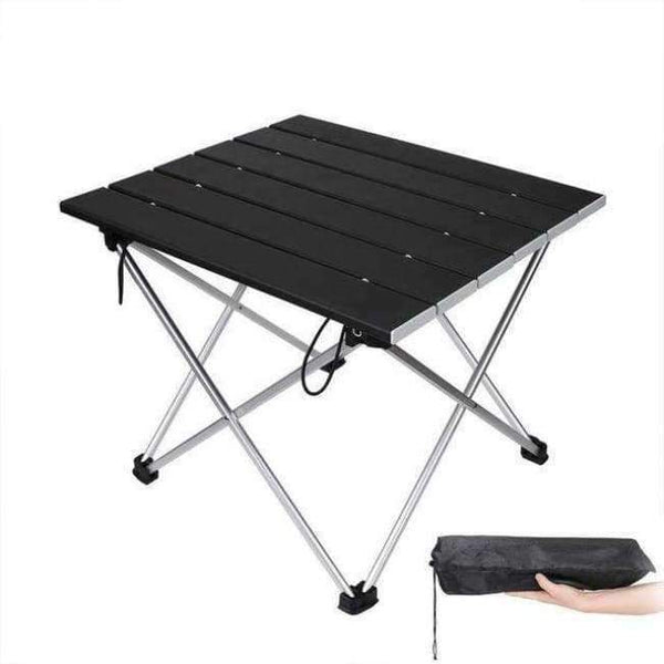 Planet Gates Black Garden Outdoor Furniture Black Square Folding Tables with Pouch Camping Outdoor Tables for Camping, Hiking, Picnic, Fishing, BBQ
