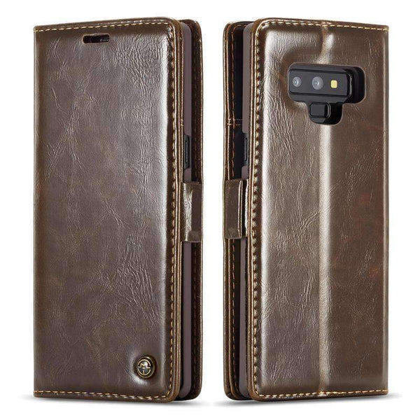 Planet Gates Black / Genuine Leather Genuine Leather Flip Cover For Samsung Galaxy Note 9 Leather  Wallet Brand Phone Case For Galaxy Note 9 capa Retro