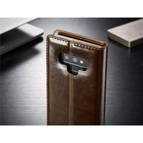 Planet Gates Black / Genuine Leather Genuine Leather Flip Cover For Samsung Galaxy Note 9 Leather  Wallet Brand Phone Case For Galaxy Note 9 capa Retro