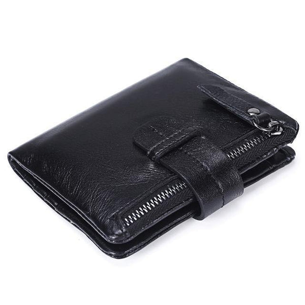 Planet Gates Black Genuine Leather Men Wallets Casual Zipper Coin Purse With Card Holder Brand Cowhide Long Wallet Clutch For Male
