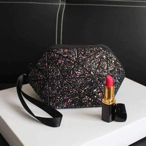 Planet Gates black Geometric semi circle cosmetic bag for women toiletry bag fashional makeup bag brand