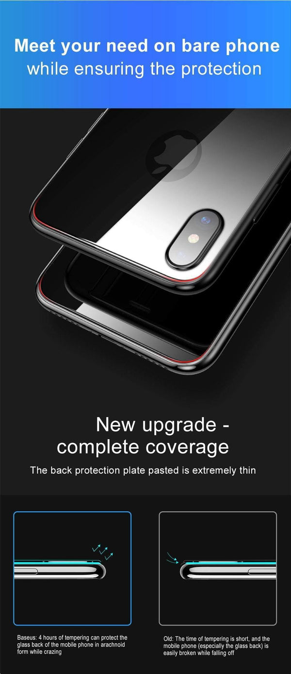Planet Gates Black Glass / For iPhone Xs 5.8 Baseus 0.3mm Protective Glass For iPhone Xs Xs Max XR Back Film Tempered Glass Ultra Thin 9H Scratch Proof Back Glass Film Cover
