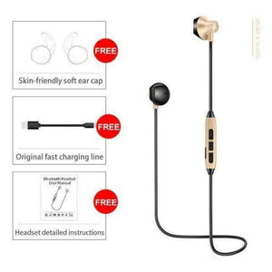 Planet Gates BLACK GOLD / China Bluetooth Headphones Wireless Earphones Waterproof Sports Bass Bluetooth Earphone with Mic for Phone iPhone xiaomi Gym