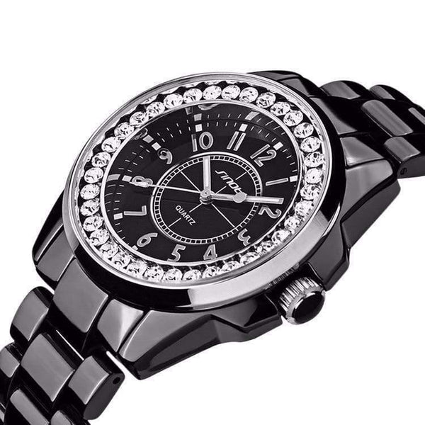 Planet Gates Black Gold Fashion Watch Woman Ladies Gold Diamond relogio feminino Dress Clock female relojes mujer New