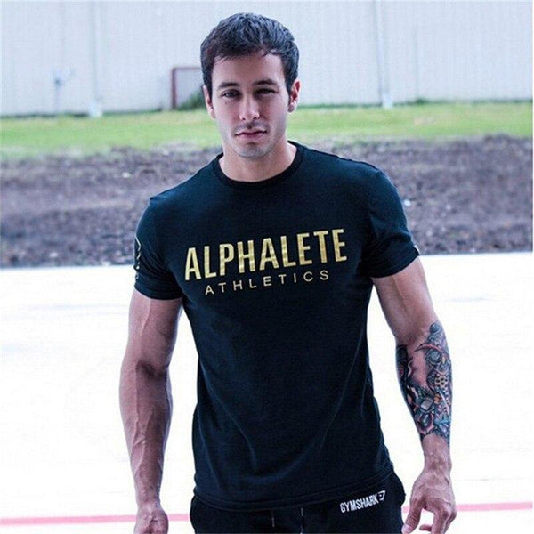 Men Cotton Short Sleeve T-shirt  Summer New Casual O-Neck Slim T Shirt Male Jogger Gyms Fitness Crossfit Tees Tops Clothing