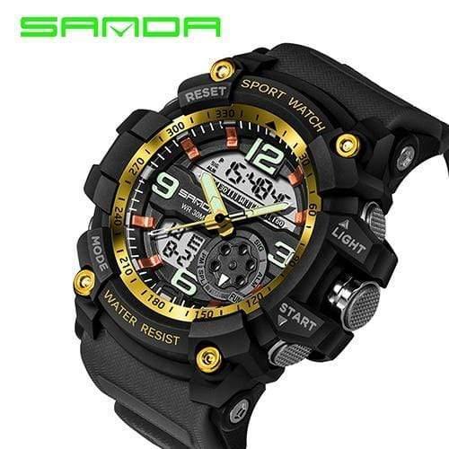 Planet Gates black gold Men's Watches Top Brand Luxury Military Quartz Watch Men Waterproof S Shock Wristwatches relogio masculino