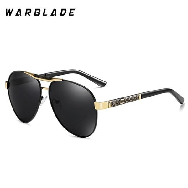 Planet Gates Black gold Mens Polarized Sunglasses for Sports Outdoor Driving Polaroid Sunglasses Men Pilot Metal Frame Sun Glasses Gafas De