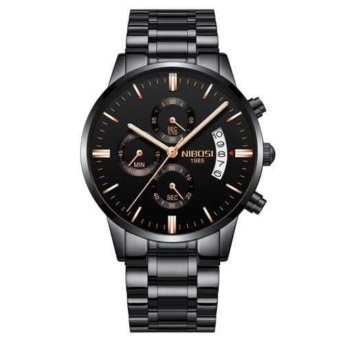 Planet Gates Black Gold Steel Mens Watches Top Brand Luxury Military Sport Quartz Watch Men Waterproof Male Sport Clock Wristwatches Relogio Masculino