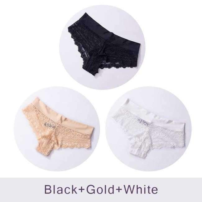 Planet Gates Soft Women's Sexy Lace Panties Thongs G Strings Seamless Underwear Women Panty Briefs Bikini Cotton Crotch DULASI 3pcs/lot