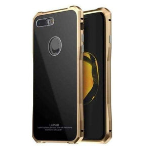Planet Gates black golden / for iphone 7 iPhone 7 Case  Luxury Aluminum Metal Frame + Tempered Backplane Back Cover For iPhone 7plus Phone Case JS0021