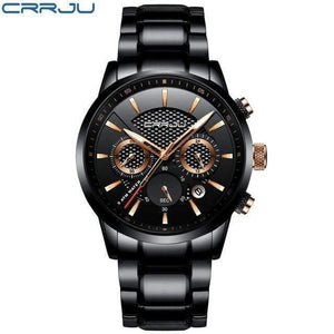 Planet Gates black golden Men Watch 30m Waterproof Mens Watches Top Brand Luxury Steel Watch Chronograph Male Clock Saat relojes hombre