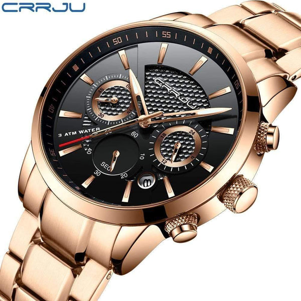 Planet Gates black golden Men Watch 30m Waterproof Mens Watches Top Brand Luxury Steel Watch Chronograph Male Clock Saat relojes hombre