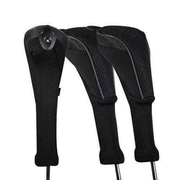 Planet Gates Black Golf Club Head Cover 3pcs/set Golf Accessories Interchangeable No. HeadCovers Protect Set CTMT-01