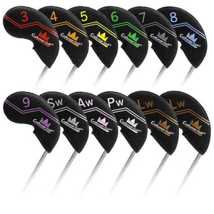 Planet Gates black Golf Iron Club Headcover 12PCS(3-9,SW,AW,PW,LW,LW) Ultra-Light Weight Neoprene colourful number black/dark blue