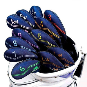 Planet Gates black Golf Iron Club Headcover 12PCS(3-9,SW,AW,PW,LW,LW) Ultra-Light Weight Neoprene colourful number black/dark blue