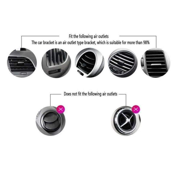 Gravity Auto-Clamping Air Vent Dashboard Car Phone Mount Holder Hands Free for iPhone X/8/8Plus/7/7Plus/6s/6P/5S - Planet Gates