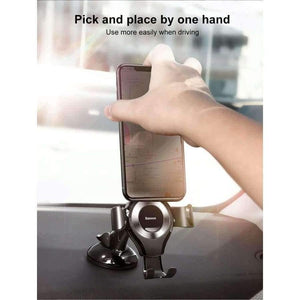 Planet Gates Black Gravity Car Holder Dashboard Sucker Car Phone Holder Stand Suction Mobile Phone Holder in car For iPhone X 8 7 Samsung S9