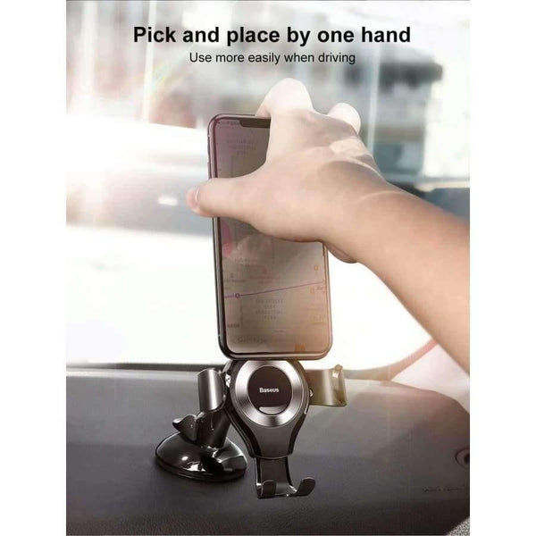 Planet Gates Black Gravity Car Holder Dashboard Sucker Car Phone Holder Stand Suction Mobile Phone Holder in car For iPhone X 8 7 Samsung S9