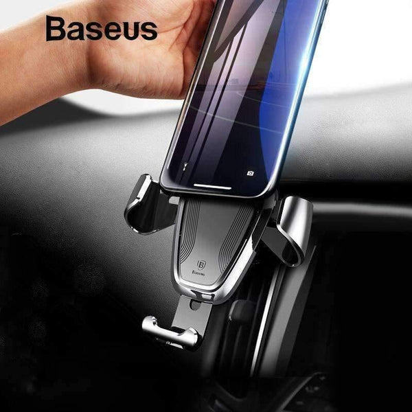 Planet Gates Black Gravity Car Holder For iPhone Samsung Cell Mobile Phone Holder 360 Degree GPS Air Vent Mount Clip Car Phone Holder Stand