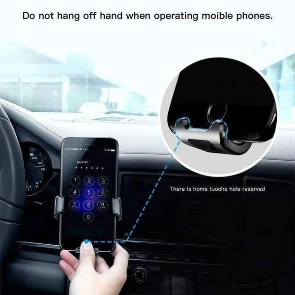 Planet Gates Black Gravity Car Holder For iPhone Samsung Cell Mobile Phone Holder 360 Degree GPS Air Vent Mount Clip Car Phone Holder Stand