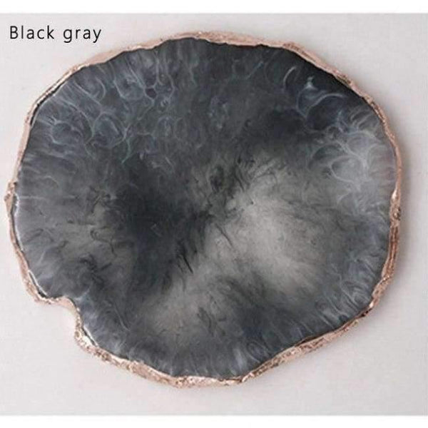 Planet Gates black gray 10 Color Resin Nail Art Painting Gel Palette Golden Edge Polish Agate Mix Stir Crystal Gem Plate Manicure Accessory New DIY Tool