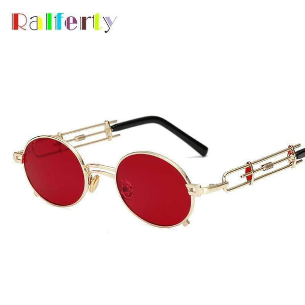 Planet Gates Black Gray Ralferty 2018 Unique Vintage Steampunk Sunglasses Women Men Designer Gold Red Eyewear Accessories Female Retro Punk Oculos B010