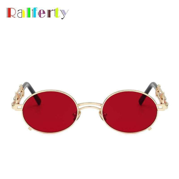 Planet Gates Black Gray Ralferty 2018 Unique Vintage Steampunk Sunglasses Women Men Designer Gold Red Eyewear Accessories Female Retro Punk Oculos B010