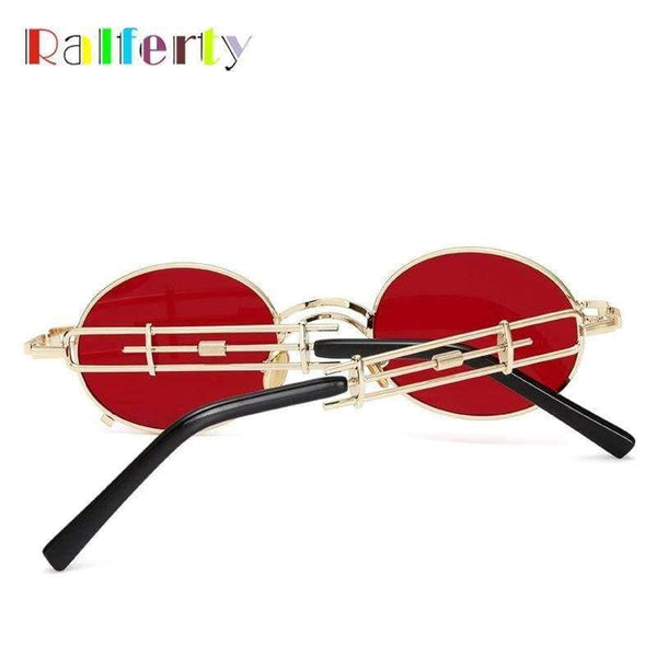 Planet Gates Black Gray Ralferty 2018 Unique Vintage Steampunk Sunglasses Women Men Designer Gold Red Eyewear Accessories Female Retro Punk Oculos B010