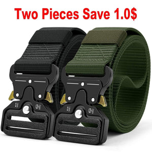 Tactical Belt Nylon Army Belt New Men's Military Multifunction Buckle Outdoor Sports Hook Belt 125/135cm Wide3.8cm
