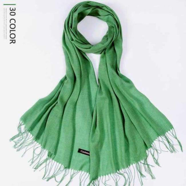 Planet Gates Black Green / 216cmX65cm Autumn and Winter Scarf Women Fashion Solid Cashmere scarves for Women Shawls and Wraps 35 Colours