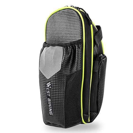 Planet Gates Black Blue MTB Bike Waterproof Rear Bag Bicycle Accessories Bike Saddle Bag with Water Bottle Pocket Cycling Rear Seat Tail Bag