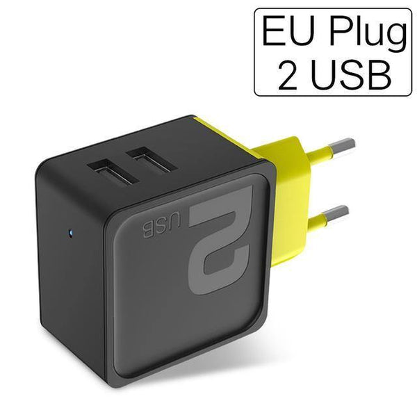 Planet Gates black green / EU 2 USB Port Sugar Mobile Phone Charger, ROCK 5V1A 5V2.4A 5V4A Universal Travel Phone USB Charger, 1 2 4 USB Wall Charger for iPhone Adapter