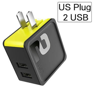 Planet Gates black green / US 2 USB Port Sugar Mobile Phone Charger, ROCK 5V1A 5V2.4A 5V4A Universal Travel Phone USB Charger, 1 2 4 USB Wall Charger for iPhone Adapter