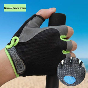 Planet Gates Black Green / XL Cycling Gloves Anti-slip Anti-sweat Men Women Half Finger Gloves Breathable Anti-shock Sports Gloves MTB Bike Bicycle Glove